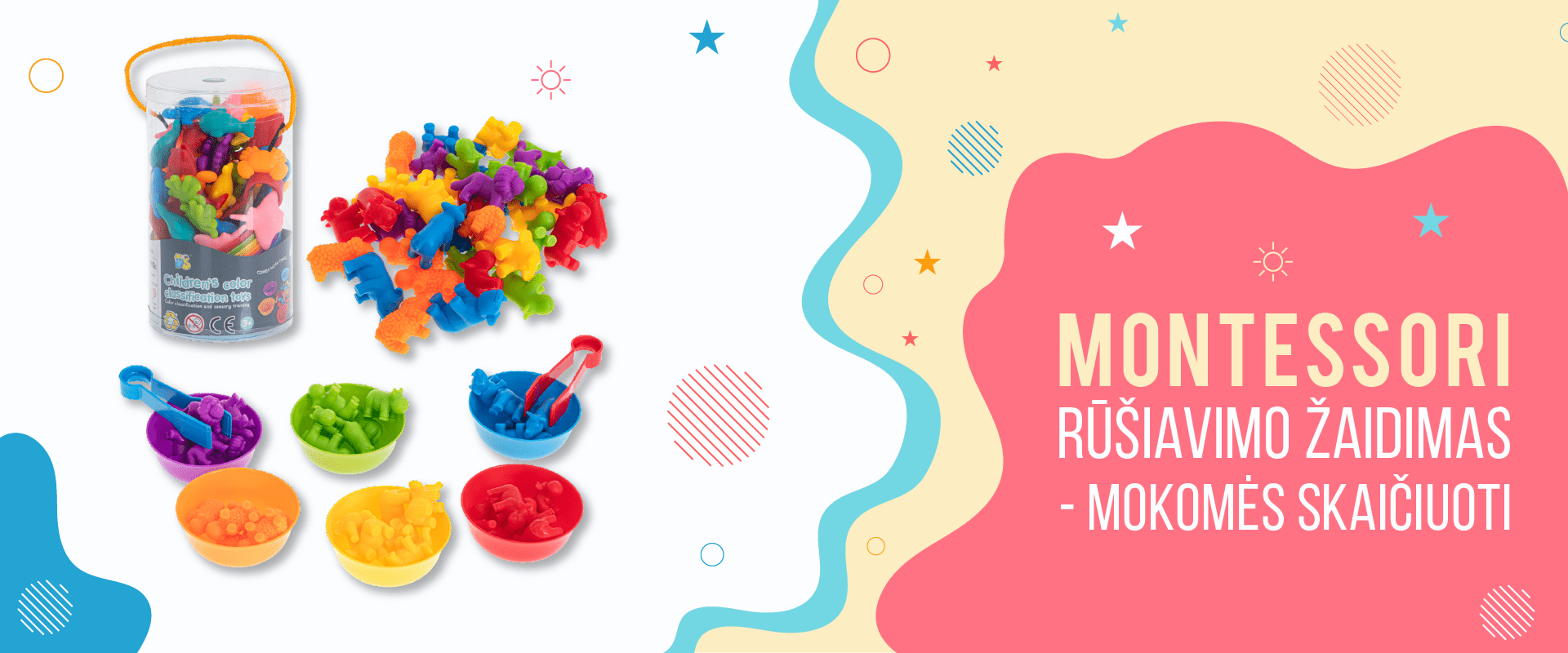 Montessori rūšiavimo žaidimas