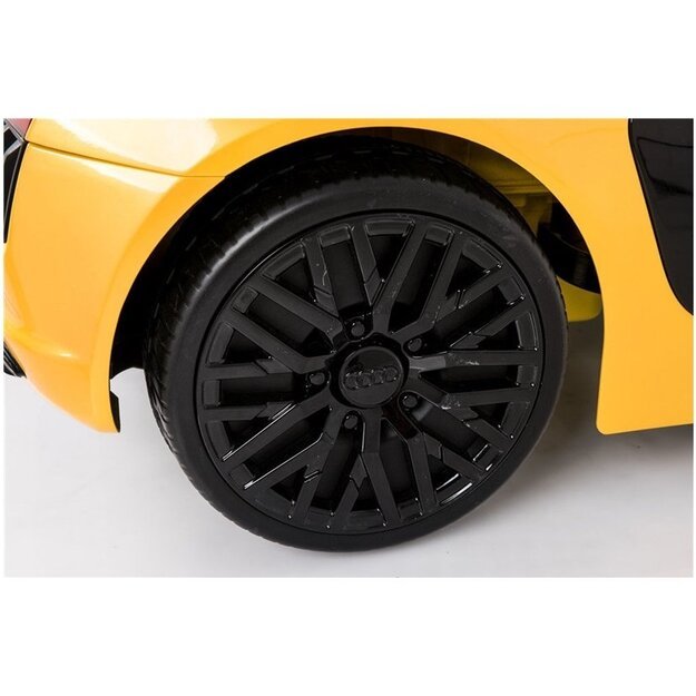 "Audi R8 Spyder" geltonos spalvos - Elektrinis pasivažinėjimas automobiliu 12