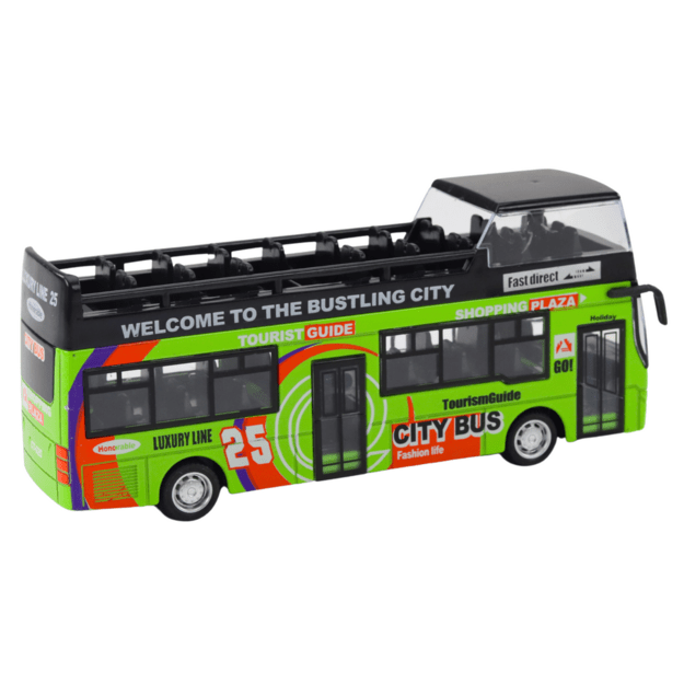 Turistinis dviaukštis autobusas su atveriamomis durimis, žalias 5