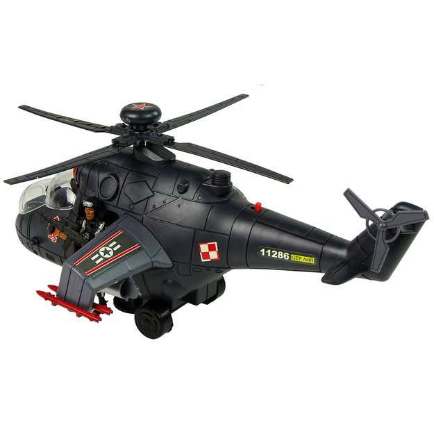 Karinis sraigtasparnis su šviesomis, garsais ir besisukančiais sparnais 3