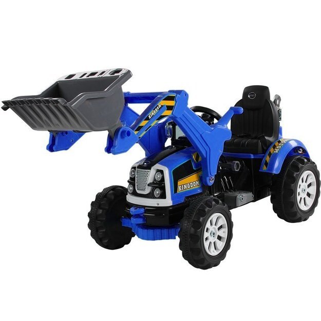 Electric Ride On Tractor with Bucket Excavator Blue