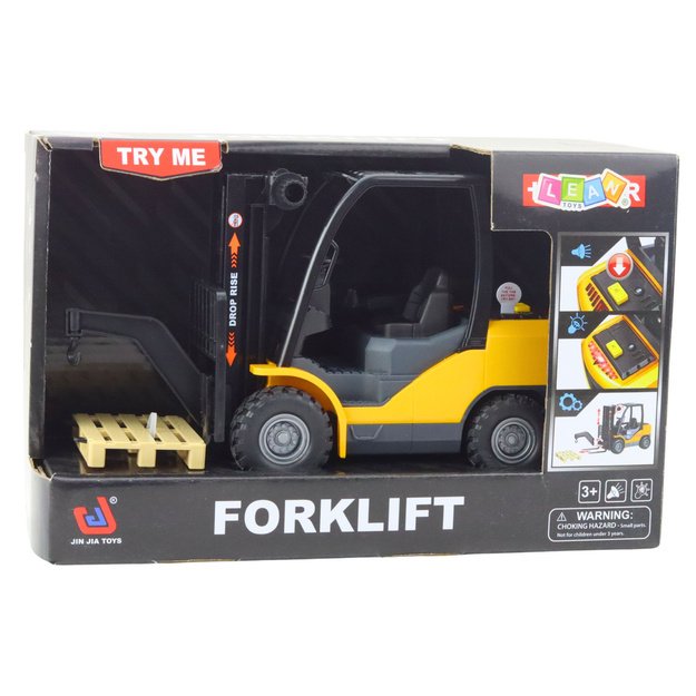 Forklift Moving Forks Pallet Lights Sounds Yellow 2