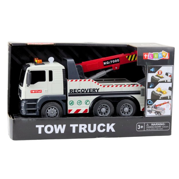 Construction Truck with Adjustable Crane Lights and Sounds White 2