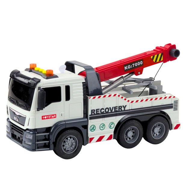 Construction Truck with Adjustable Crane Lights and Sounds White 1