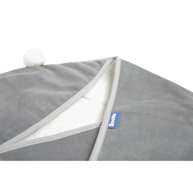 CARRY COT SWADDLE BLANKET PLUSH RAM 75X75 GREY 3