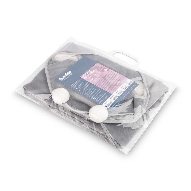 CARRY COT SWADDLE BLANKET PLUSH RAM 75X75 GREY 4