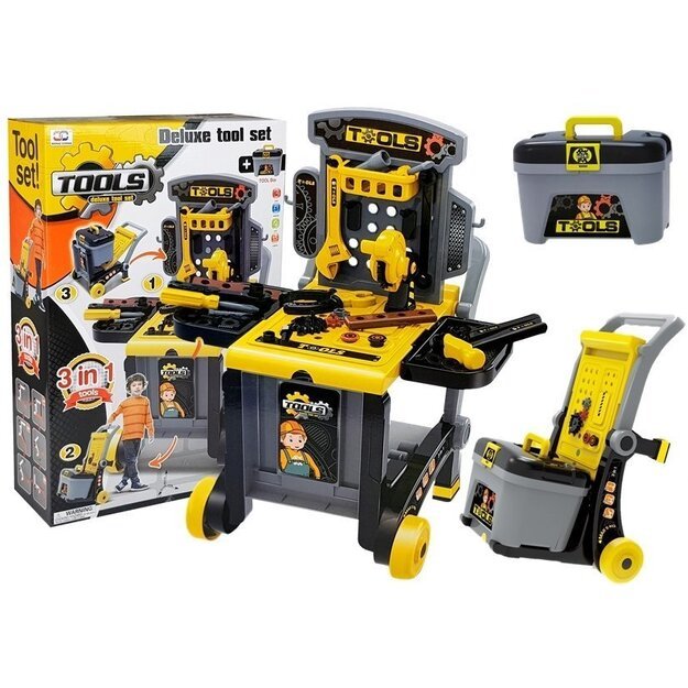 Nešiojamasis prabangus įrankių rinkinys Dirbtuvės įrankių dėžėje