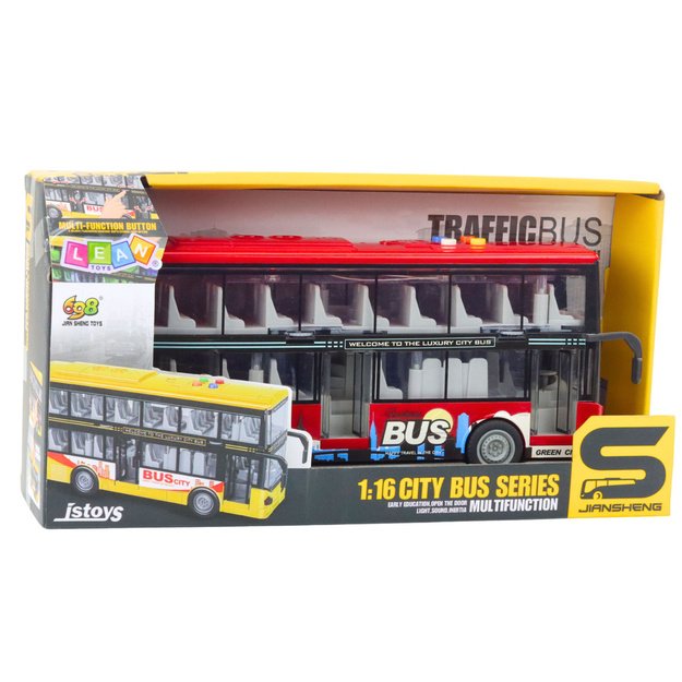 City Bus Double Decker 1:16 Drive Lights Sounds Red 2