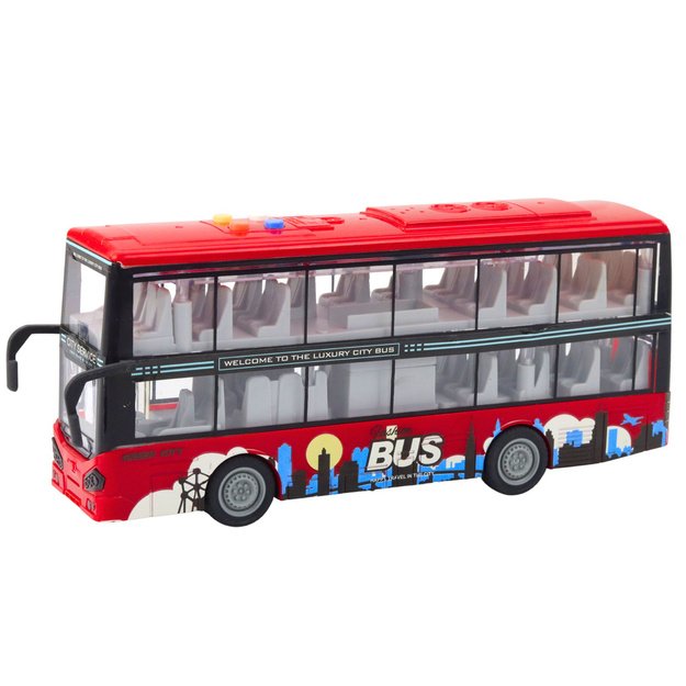 City Bus Double Decker 1:16 Drive Lights Sounds Red 1