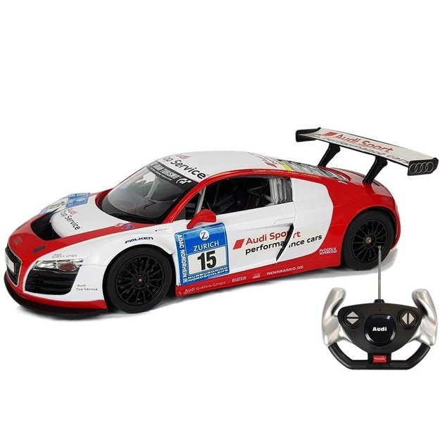 Automobilis R/C Audi R8 LMS Rastar 1:14 Baltai raudonas 1