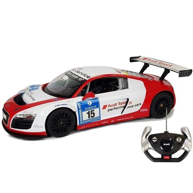 Automobilis R/C Audi R8 LMS Rastar 1:14 Baltai raudonas 7