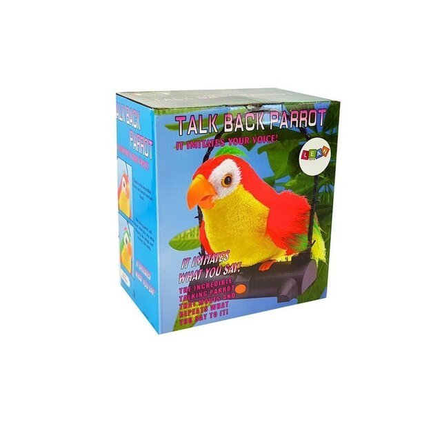 The Bird Parrot Repeats The Words Green