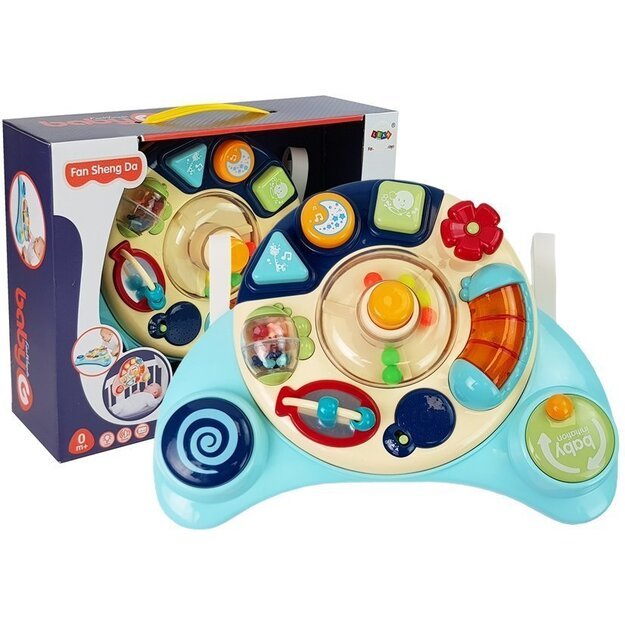 Interaktyvus kūdikių skydelio žaislas Muzikinis gyvūnas Mėlyna