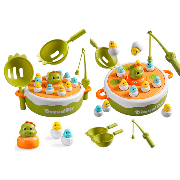 Žaidimas Dinozauras Žvejybos meškerės Priedai Medinė žalia