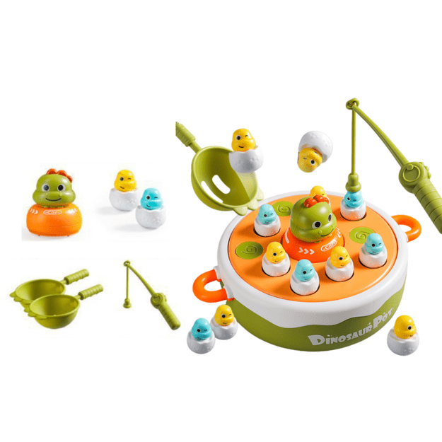 Žaidimas Dinozauras Žvejybos meškerės Priedai Medinė žalia 2