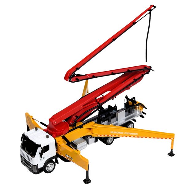 Huina Metal Concrete Mixer Construction Truck with Pump 1:18