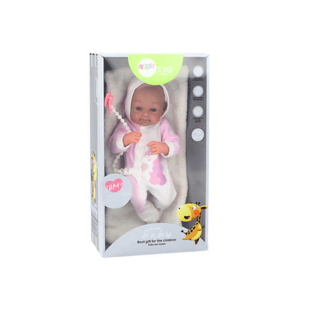 Kūdikių lėlė su čiulptuku Vienaragis Bodysuit Pink Blanket Priedai 35 cm 4