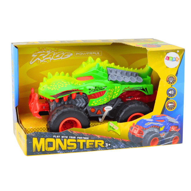 Visureigių automobilis Dinozauras T-Rex Šviesos Garsai Važiuoti Žalia 6