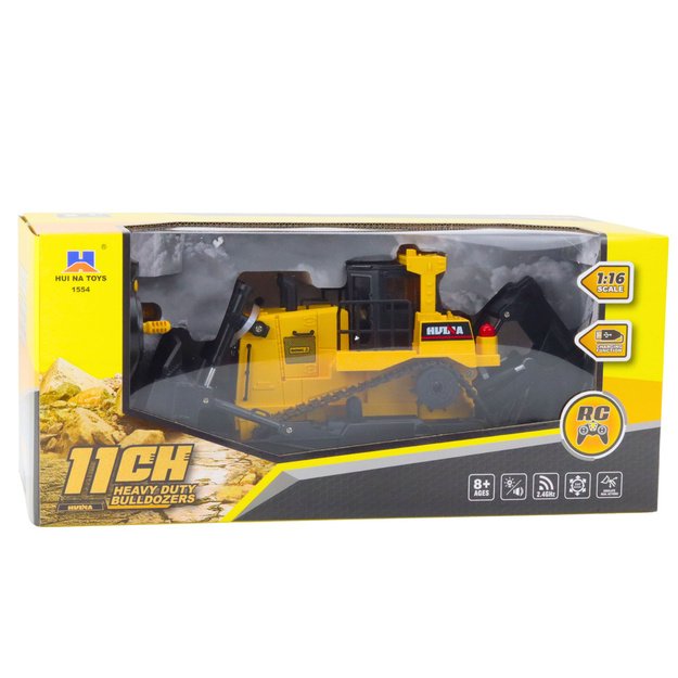 Huina Remote Controlled RC Bulldozer Construction Vehicle Yellow 1:16 4