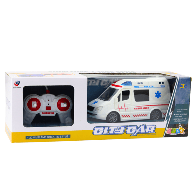 Remote Control Ambulance RC Lights Sounds 1:20 White 4