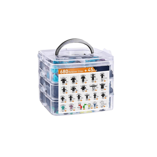 Set of Car Clips in Organizer 23 Sizes 680pcs