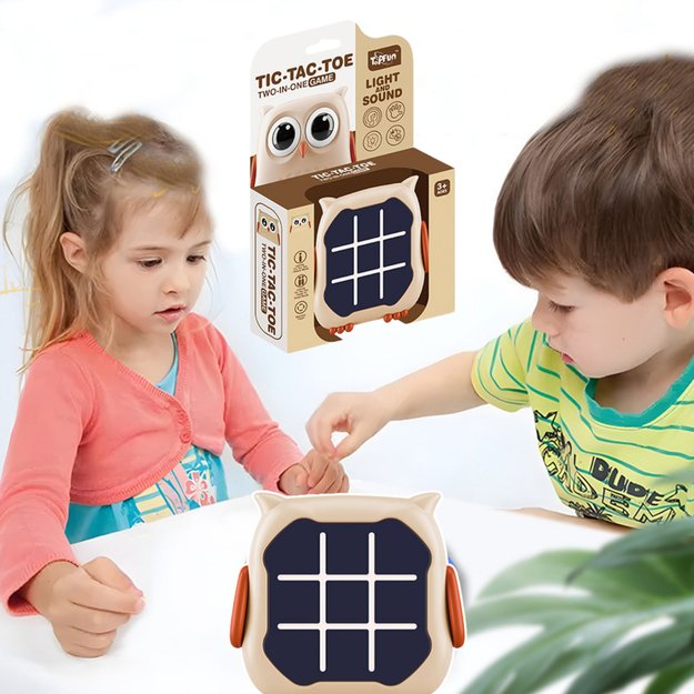 Electronic Game 3in1 Tic Tac Toe Memory Owl Beige