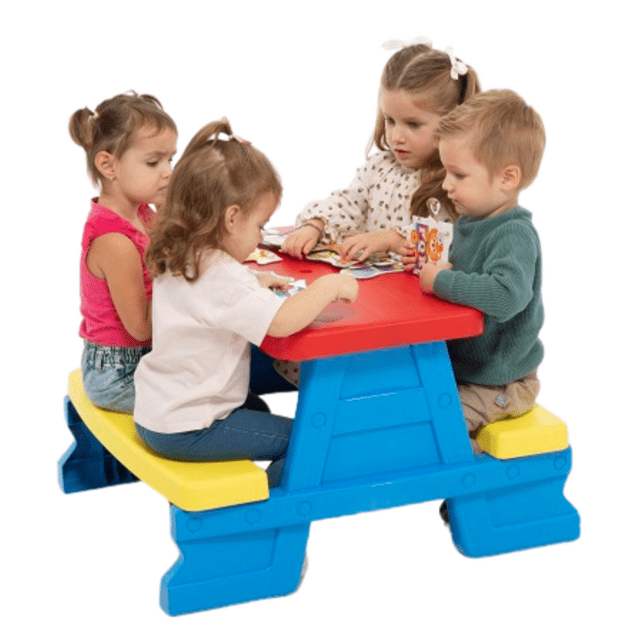 Dorex Blue Garden Table and Bench Set for Children
