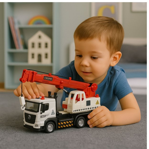 LKW mit Kran, Metallkabine, verstellbarem Ausleger, Licht- und Soundanlage 4