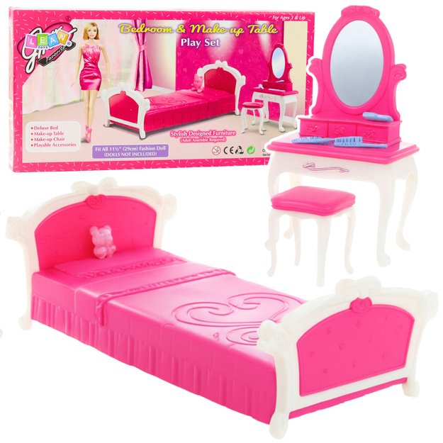 Doll s Bedroom Set Dressing Table Chair Bed