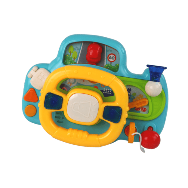 Interactive Blue Steering Wheel Driving Simulator Multifunctional