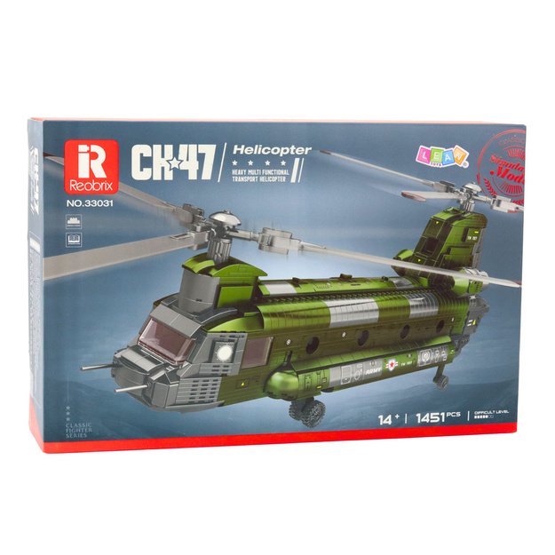 Construction Bricks Set Military Helicopter CH-47 Chinook 1451 pcs. 2