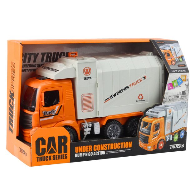 Garbage Truck City Lights Sounds Orange 6