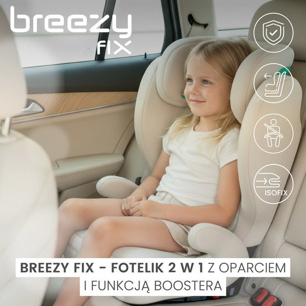 BREEZY i-Size AUTOMOBILINĖ KĖDUTĖ 2-IN-1 SU ATLOŠU IR PAUKŠTINIMO FUNKCIJA (100–150 CM) 14