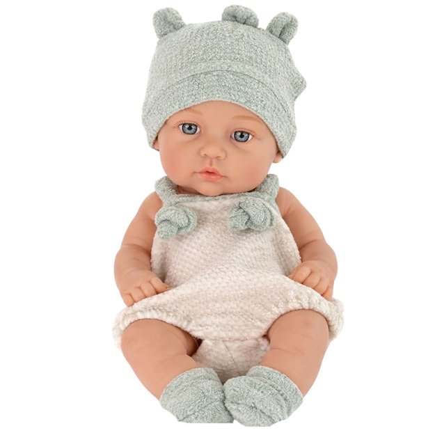 Baby Doll, Gray Outfit, Hat, Bib, 18 cm 1