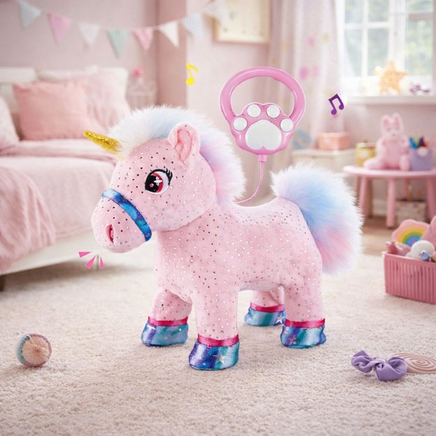 Unicorn on a Leash Interactive Recording Function Moves Pink 2