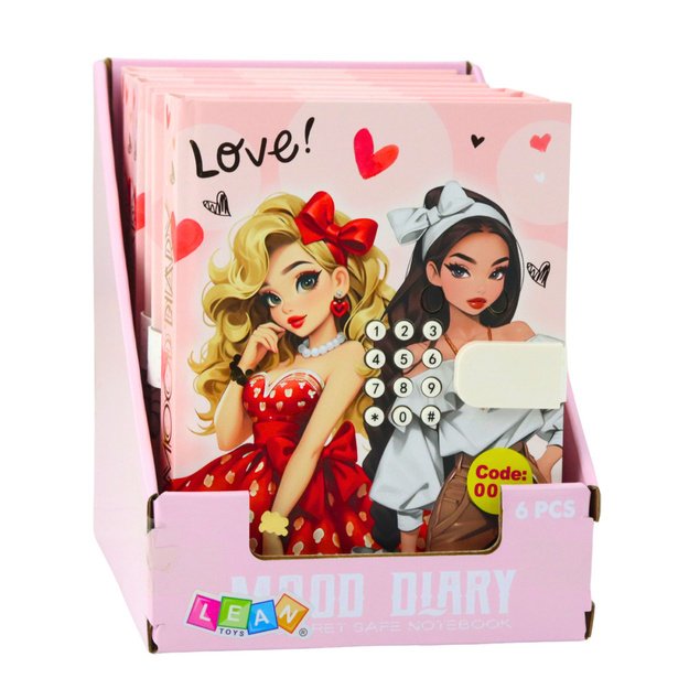 Girls  Diary Notebook Code Melodies Colorful Pages Hearts 5