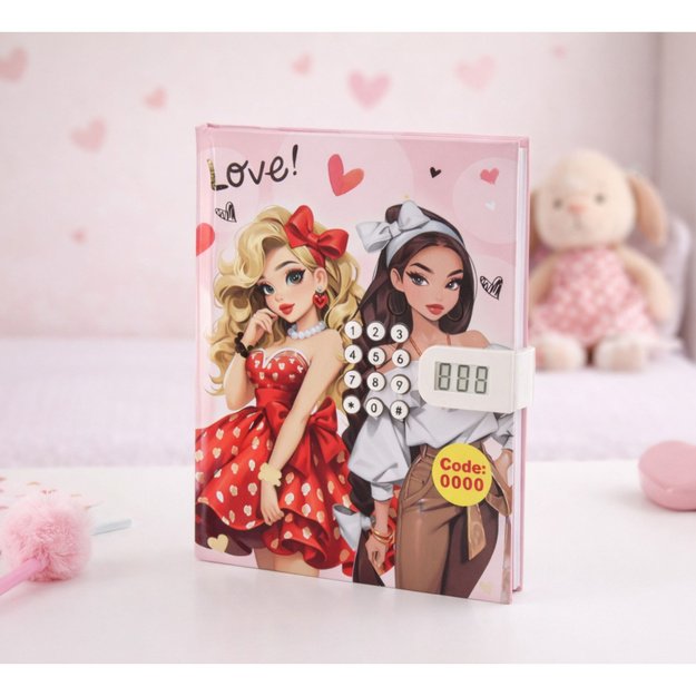Girls  Diary Notebook Code Melodies Colorful Pages Hearts 4