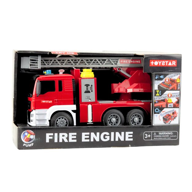 Fire Truck with Boom Fire Department Drive Water Pouring Lights Sounds 4