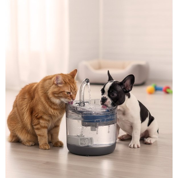 Gertuvė &scaron;unims ir katėms automatinė USB gertuvė 1,8 l valymo filtras 13
