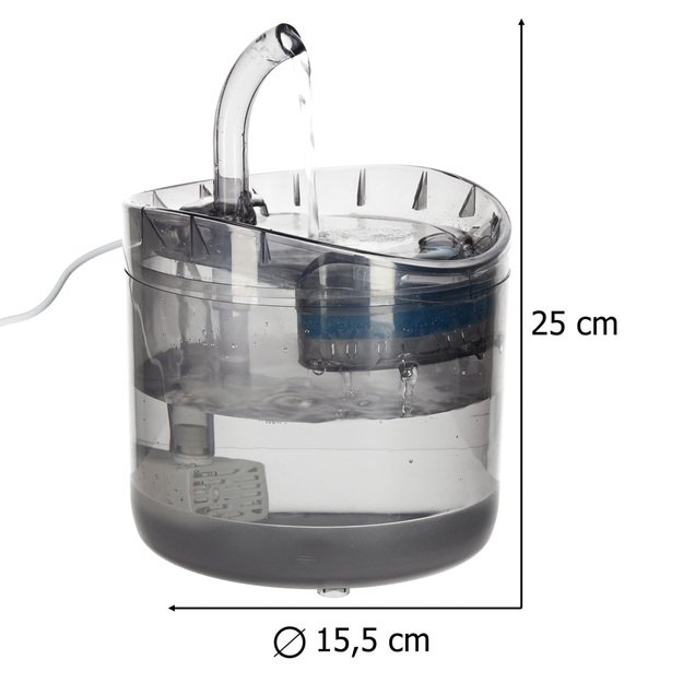 Gertuvė &scaron;unims ir katėms automatinė USB gertuvė 1,8 l valymo filtras 10