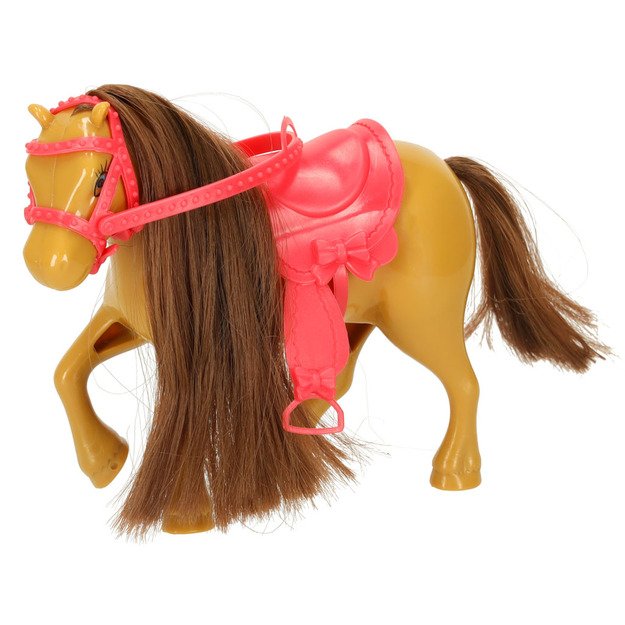 Lėlės ir arklio mergaitės rinkinys rožinės spalvos 4 el. 4