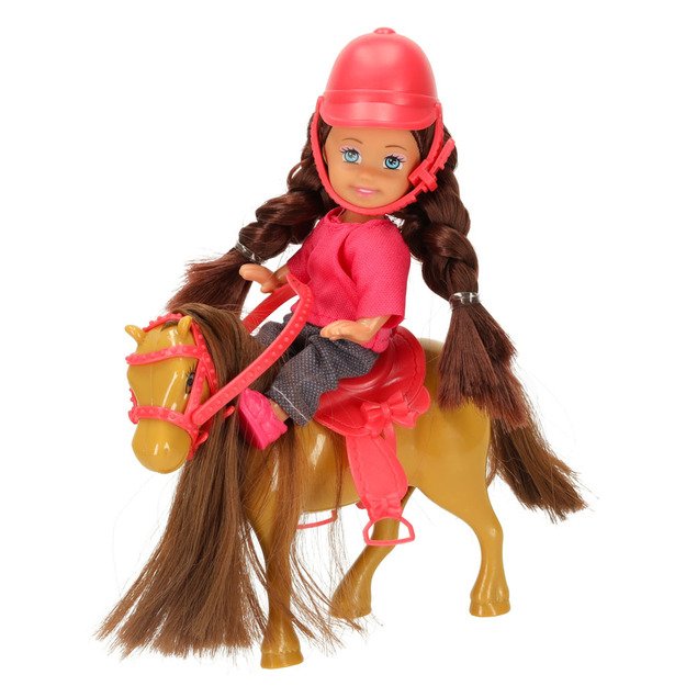 Lėlės ir arklio mergaitės rinkinys rožinės spalvos 4 el. 7