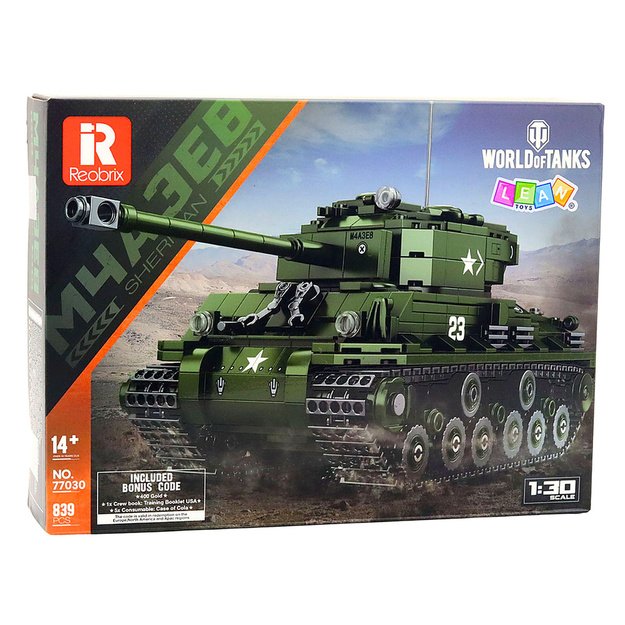 Construction Blocks Military Tank Sherman M4A3E8 Scale 1:30 839 pcs. 4