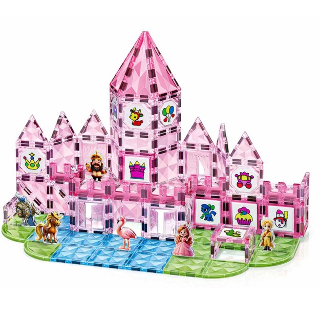 Magnetinės kaladėlės „Princesės pilis“ – 142 dalių rinkinys 1