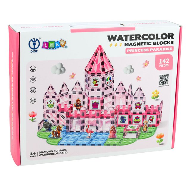 Magnetinės kaladėlės „Princesės pilis“ – 142 dalių rinkinys 3