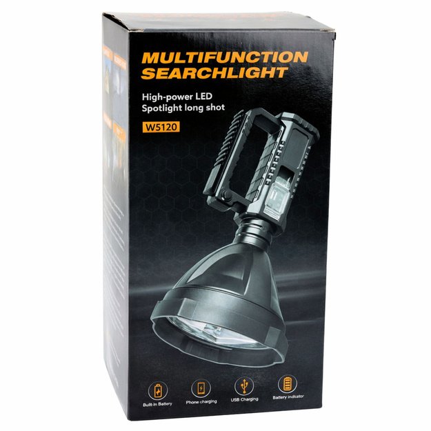 W5120 LED prožektorius su USB įkrovimu, „Powerbank“ funkcija ir trikoju 8