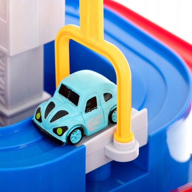 Car Obstacle Course Interactive Educational Parking Lot 4 Cars Blue 3