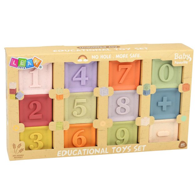 Set of Educational Rubber Sensory Blocks Numbers and Textures 12 pcs. 4