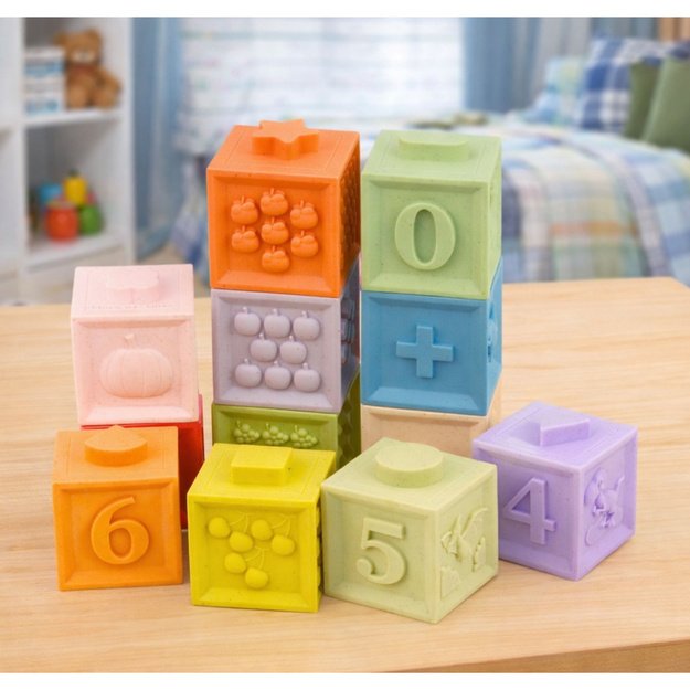 Set of Educational Rubber Sensory Blocks Numbers and Textures 12 pcs. 2