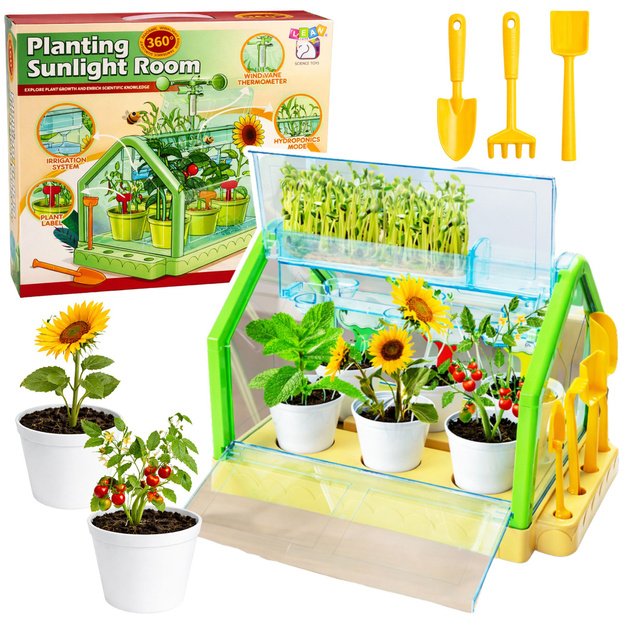 Mini sodo šiltnamio edukacinės patirties laistymo sistema